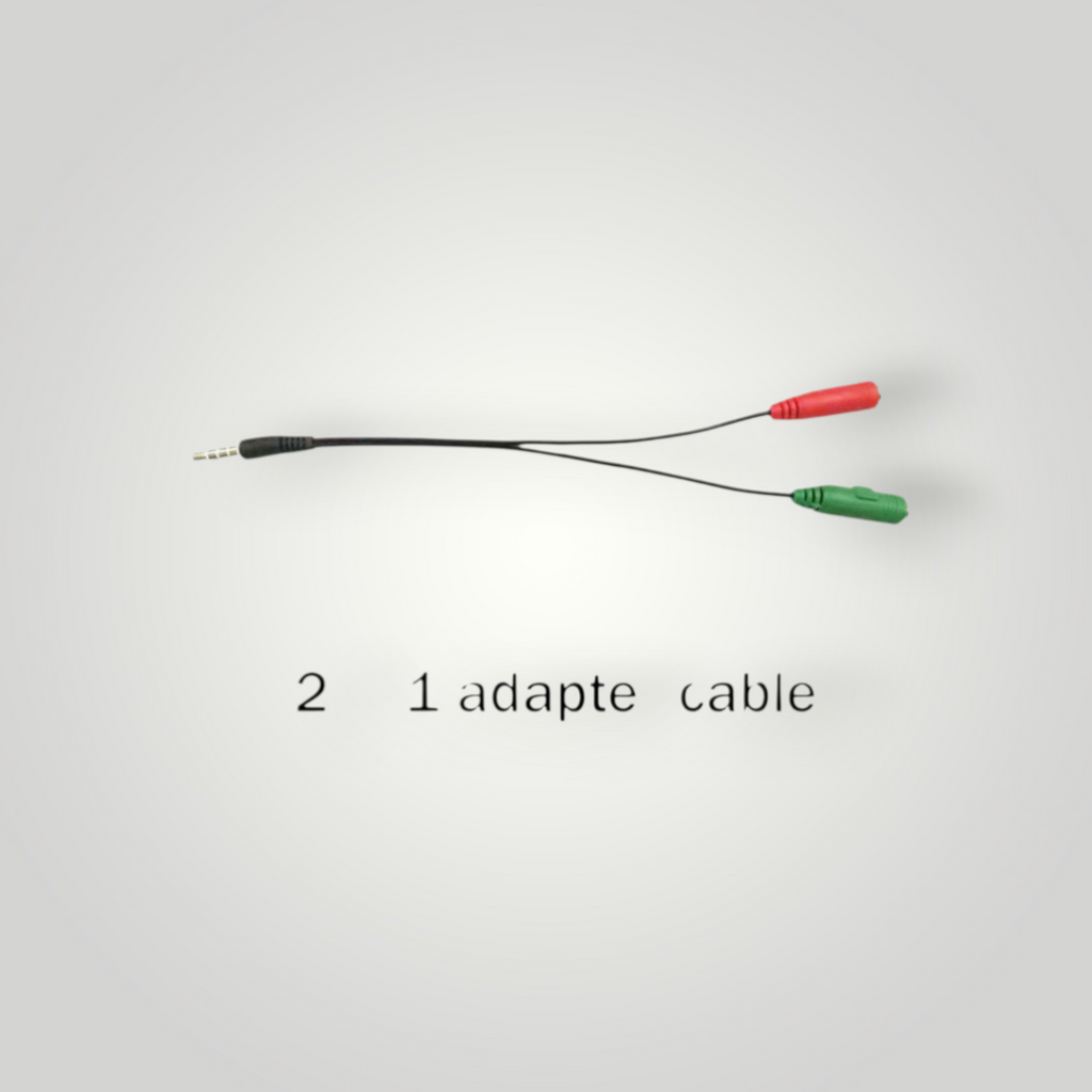 Cable adaptador 2 en 1 de Mi tienda para auriculares gamer con conectores de 3.5 mm rojo y verde
